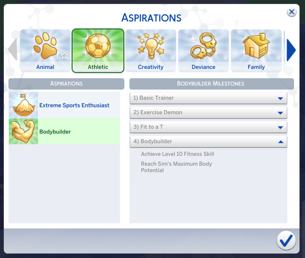 sims 4 bodybuilder aspiration stage four