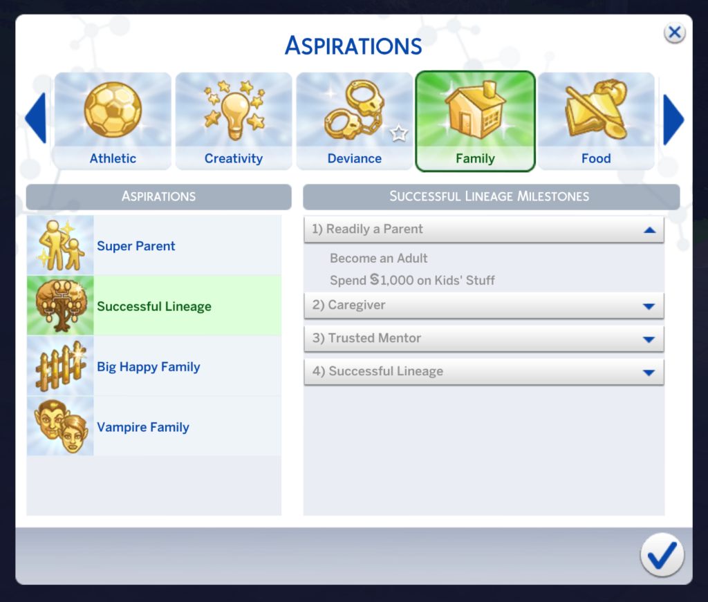 Erfolgreiche Linienverfolgungsaspiration in Die Sims 4: Schnell ein Elternteil werden