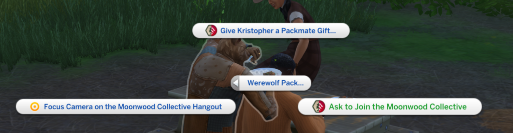 Interaktion 'Fragen, dem Mondholz-Kollektiv beizutreten' in Die Sims 4