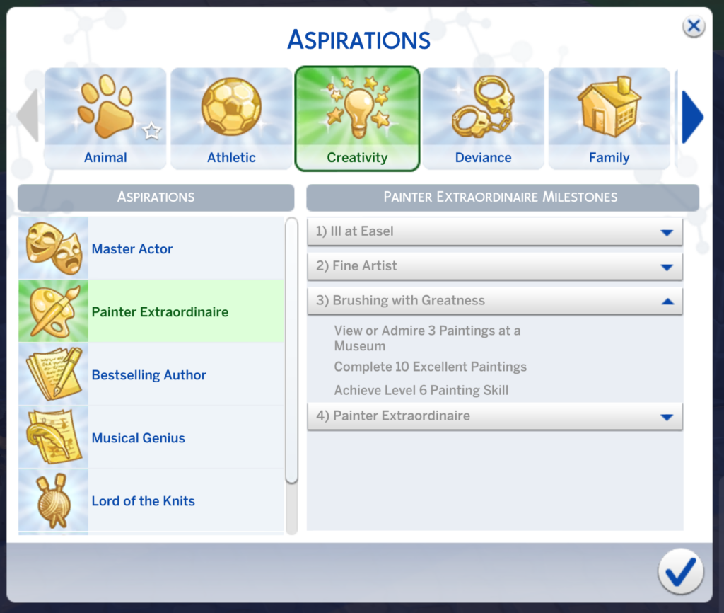 Sims 4: Maler-Extraordinär-Aspiration Stufe 3