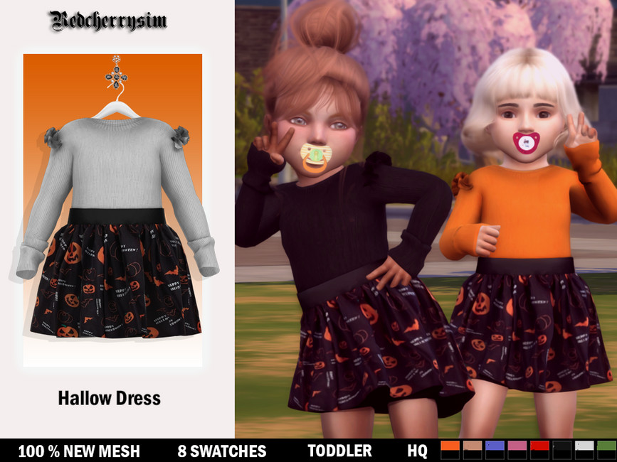 Zwei Sims posieren mit Peace-Zeichen in Halloween-Kleidern