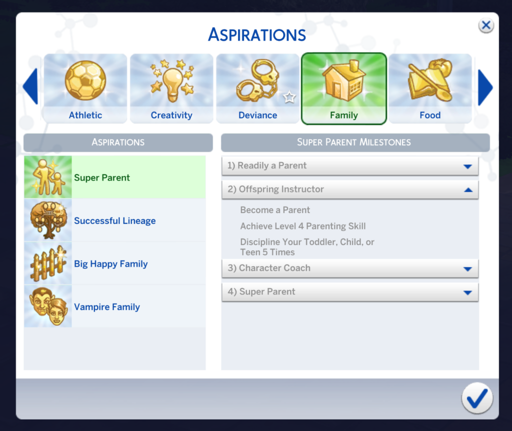 Sims 4 Super-Eltern-Aspiration