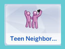 Das Bild aus dem Sims 4-Basispiel des Teenager-Nachbarschafts-Grundstücksmerkmals