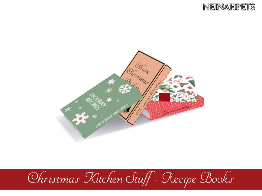 Ein Set von weihnachtlich gestalteten Kochbüchern mit verschiedenen Titeln wie Weihnachtsrezepte und klassisches Weihnachtsgebäck.