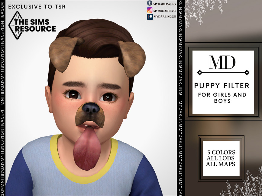 sims 4 snapchat dog filter cc