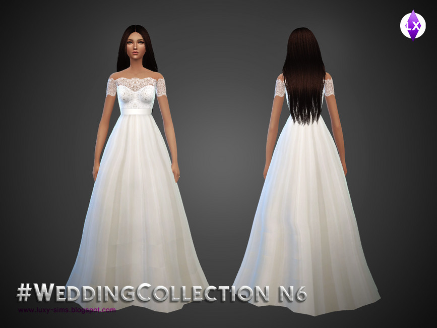 Ein Ballkleid-Stil Hochzeitskleid, das in der Taille mit einem Korsett-Oberteil und Spitze