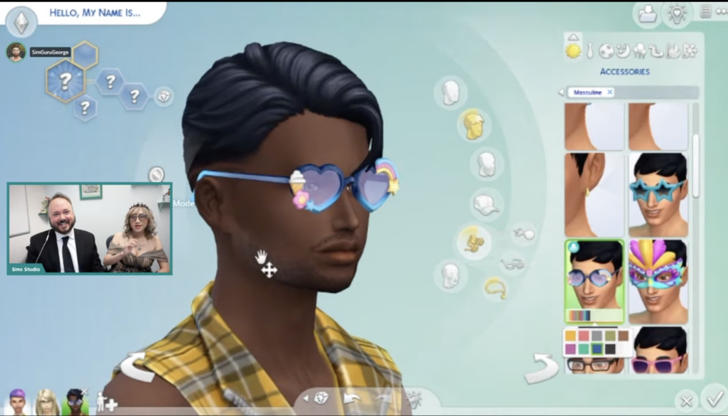 Lustige Sonnenbrille mit Blumen und Eis