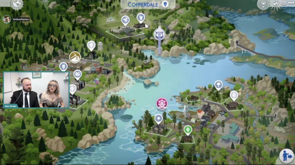 Übersicht der Stadt Copperdale in Die Sims 4: High School Jahre