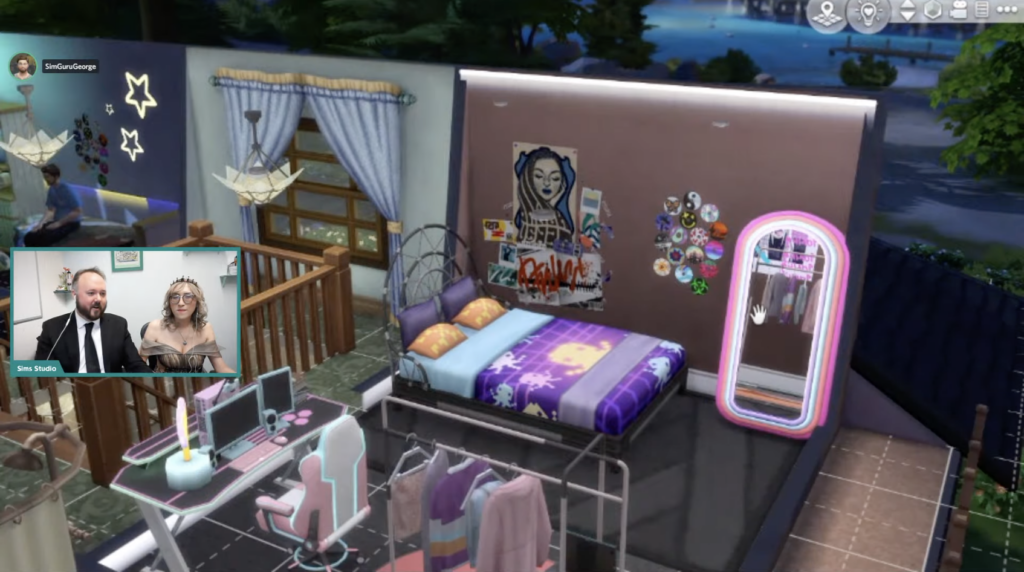 Sims 4 Schlafzimmer der Highschool-Jahre aus der Übersicht