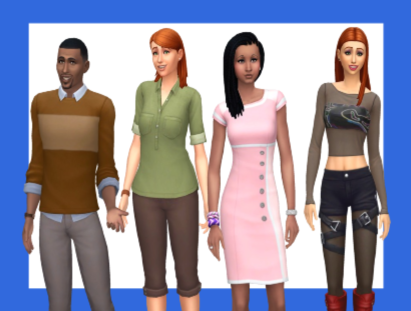 Ein Bild des Fryes-Haushalts, der in Windenburg in Die Sims 4 lebt.