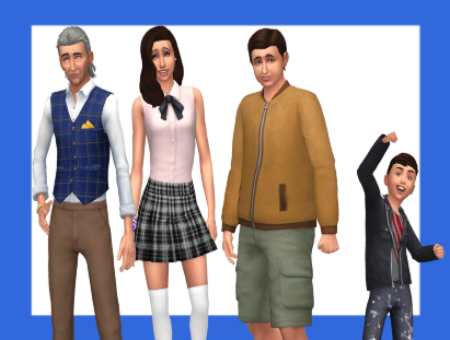 Ein Bild des Villareal Haushalts, der in Windenburg in Die Sims 4 lebt.