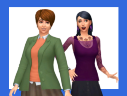 Ein Bild des Freigeister-Haushalts (Ulrike und Maaike), die in Windenburg in Die Sims 4 leben.