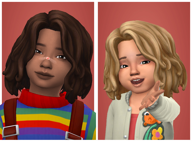 Zwei Sims tragen eine Frisur knapp über der Schulterlänge
