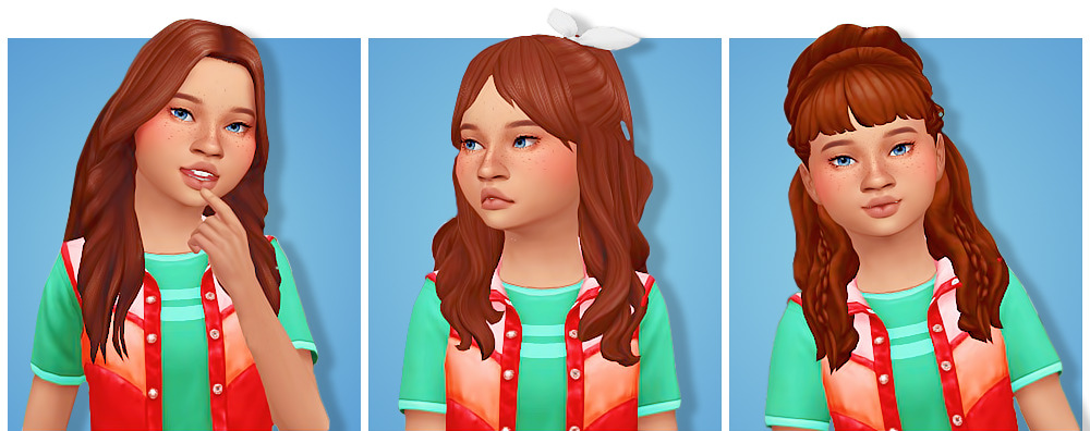 Drei Sims, die verschiedene Frisuren tragen