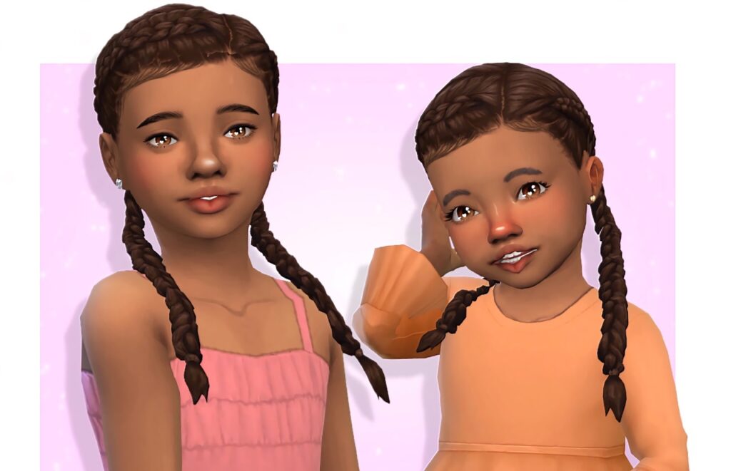 SIMS 4 KLEINKINDER- UND KINDERHAARE CC Holländische Zöpfe