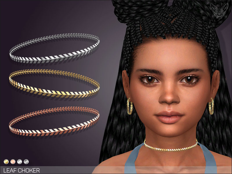 Ein Sim mit geflochtenen Boxerzöpfen zu halbhohen Space Buns. Sie hat braune Augen und trägt ein Paar Creolen mit passender Halskette.