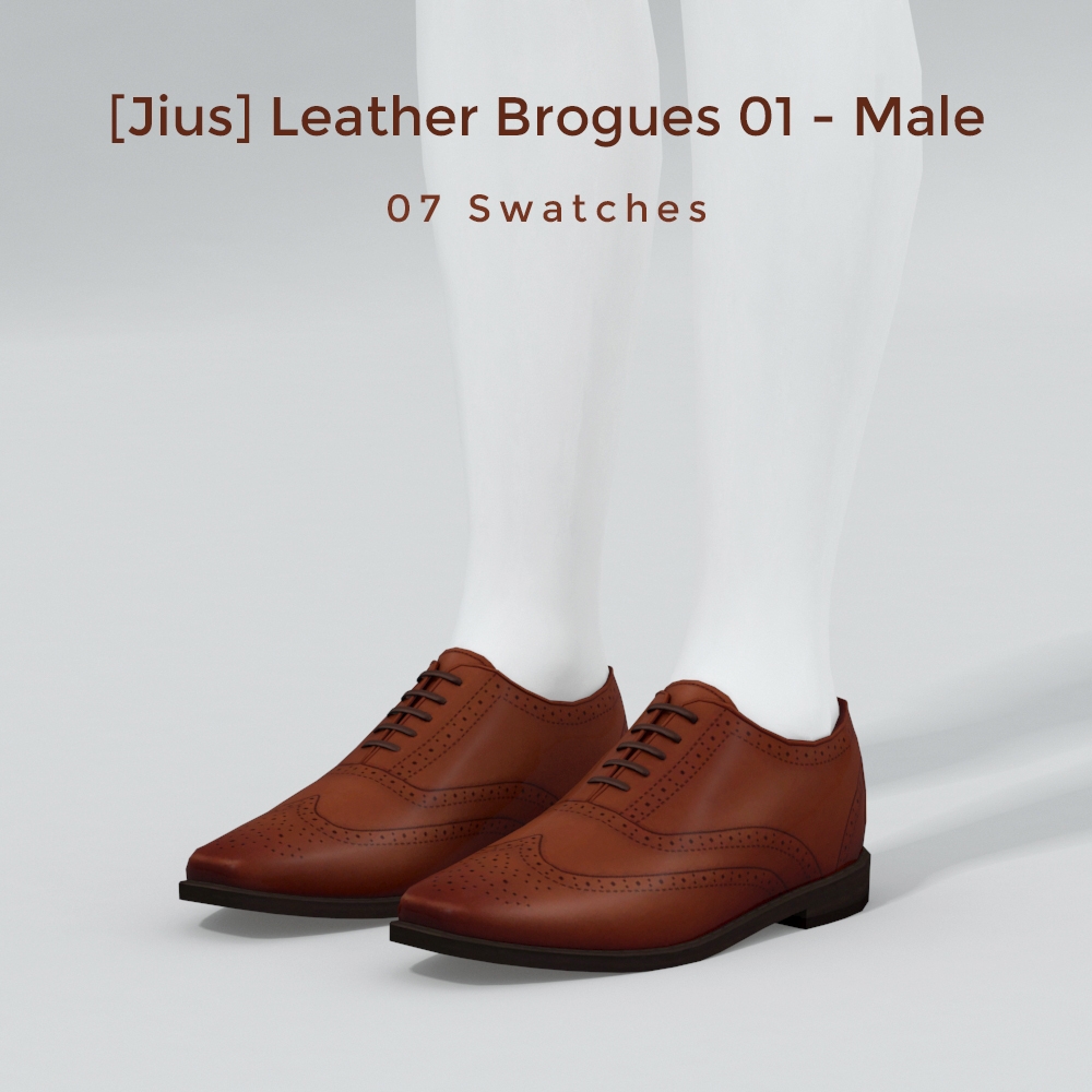 Ein Paar Schaufensterpuppenbeine, die ein Paar braune Lederschuhe mit Details und braunen Schnürsenkeln in Die Sims 4 zeigen