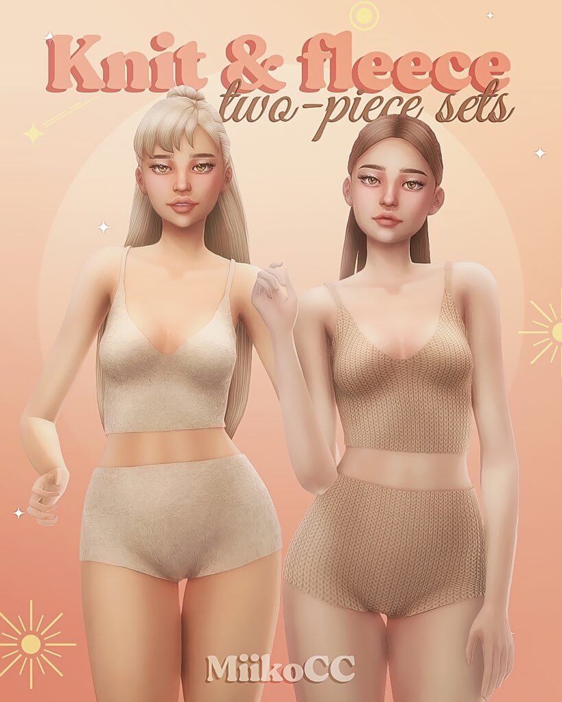 ein gestrickter Zweiteiler für deine Sims, den sie im Haus tragen können