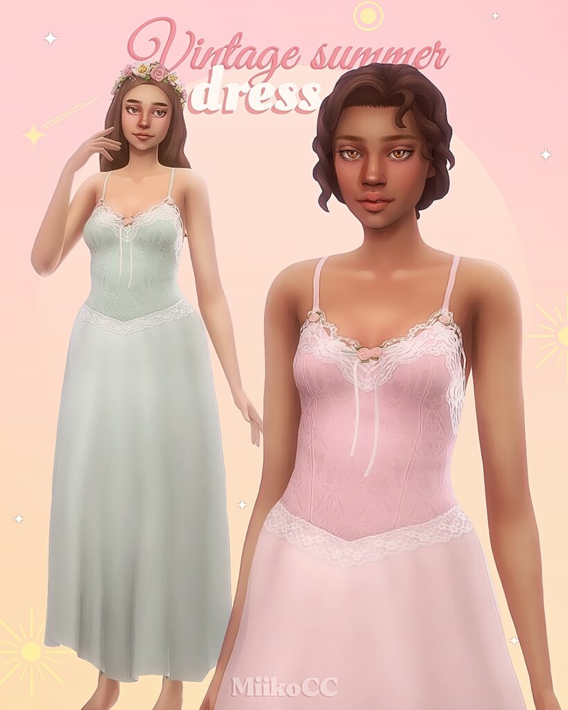 Ein Sommerkleid mit Blumen und Spitze