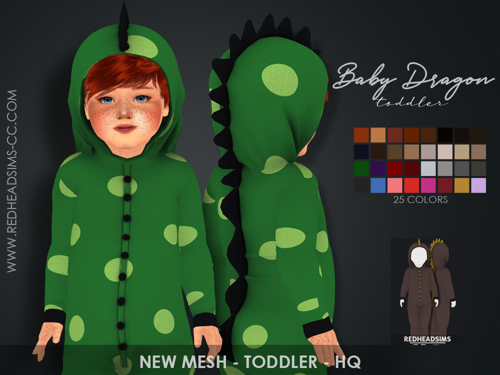 Option für Sims 4 CC Outfits, die ein Baby-Drache sind