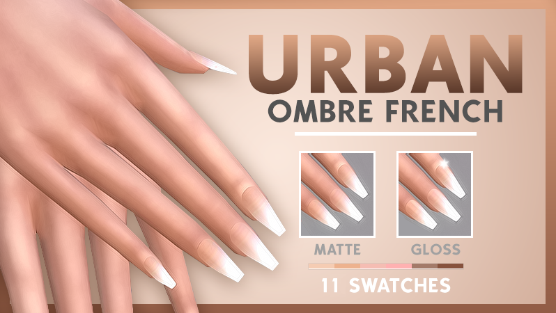 Ein moderner Ansatz für ein französisches Nageldesign mit Sargnagelform, der perfekte Sims 4 Hochzeits-CC-Nagel.