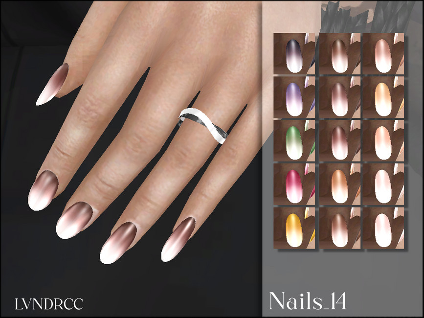 Eine Hand trägt einen gewellten Ring und hat ombre Fingernägel.