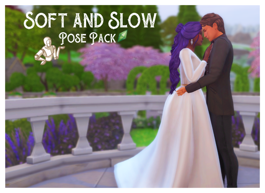 Zwei Sims stehen auf einem Balkon und nehmen an ihrem ersten Tanz teil