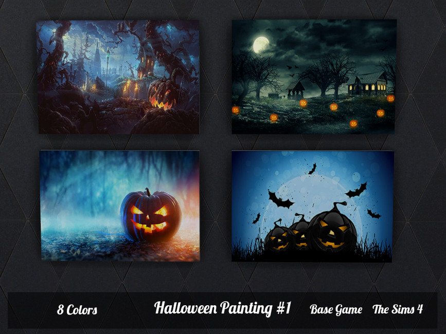 Vier unheimliche Halloween-Gemälde