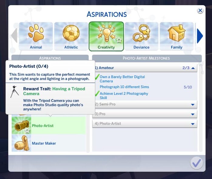 photo artist sims 4