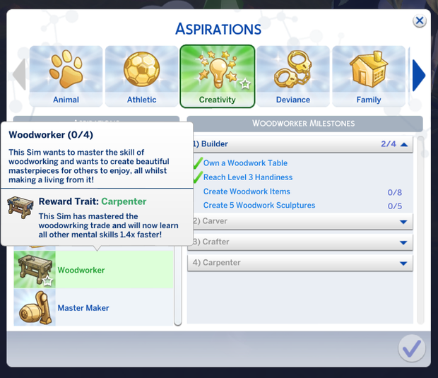 sims 4 benutzerdefinierte Aspirationen