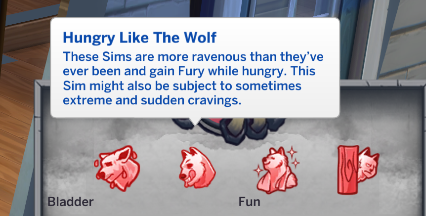 Hungrig wie ein Wolf Option für Sims 4 Werwolf-Temperamente