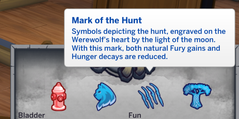 Mark der Jagd-Option für Sims 4 Werwolf-Temperamente