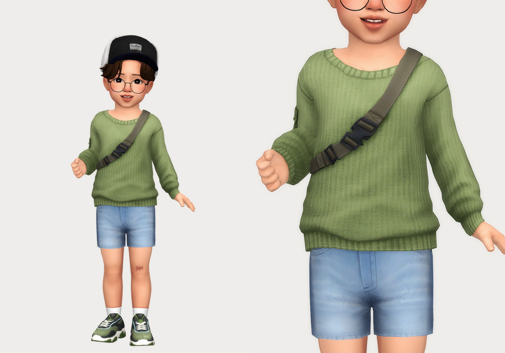 Kleinkindpullover mit Rückentasche Sims 4 CC-Kleinkindpullover
