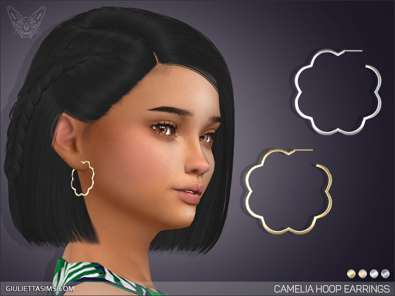 Ein Sim, der zur Seite schaut und ein Paar CC-Hoop-Ohrringe trägt, die in Die Sims 4 wie eine Wolke aussehen