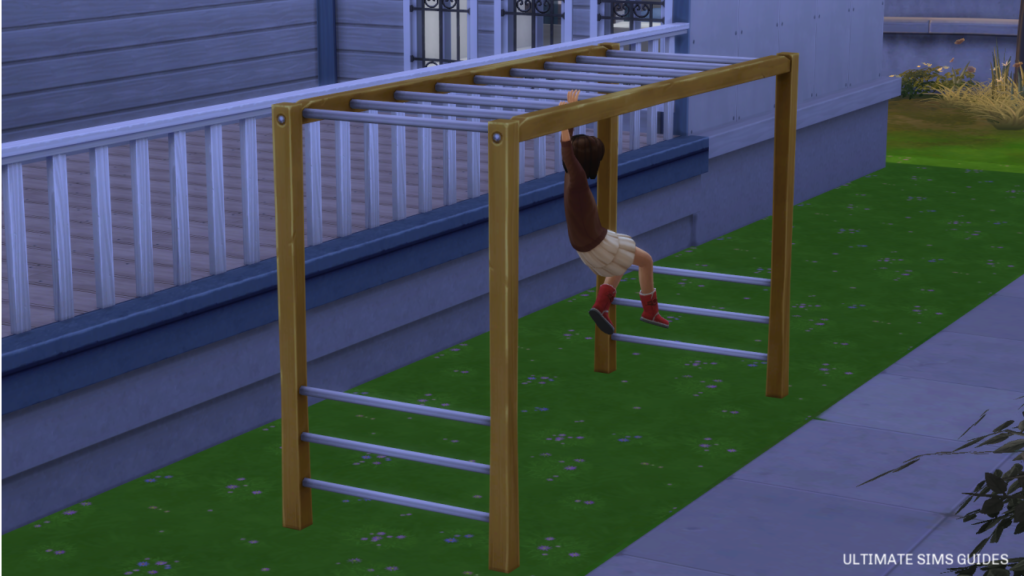 Foto von The Sims 4 Kindern, die versuchen, über die Affenstangen zu gelangen