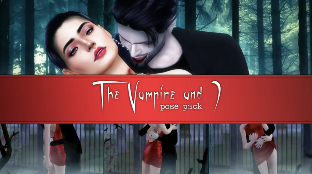Eine Gruppierung von Bildern, auf denen zwei Charaktere aus Die Sims 4 verschiedene Halloween-Poseoptionen machen.